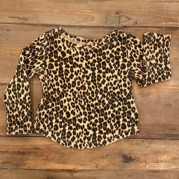 Old Navy Infant Leopard Shirt Long Sleeve Animal Print Top 12-18 Month - Picture 4 of 8